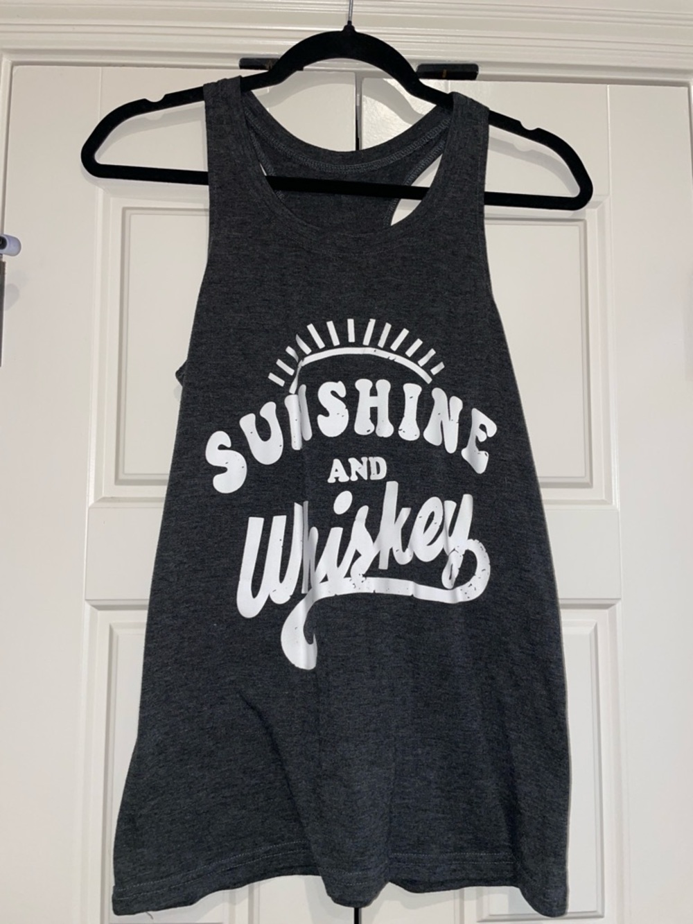 Charcoal Tank with "Sunshine and Whiskey" White Graphic
